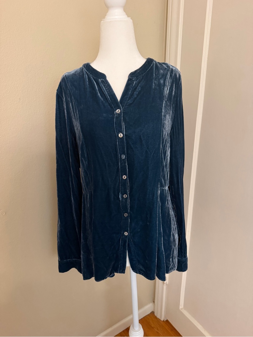 Sundance Velvet Button-Down Shirt in Deep Teal